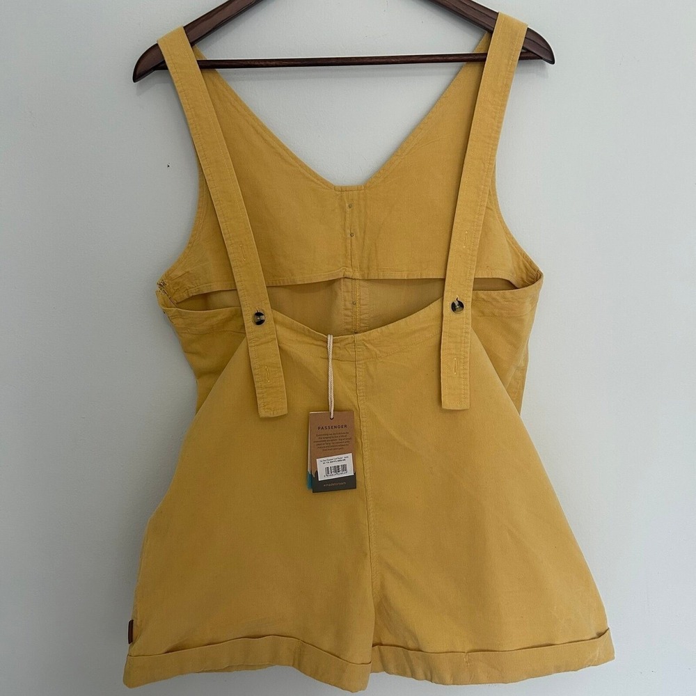 Passenger Fun Days‎ corduroy jumper romper overalls yellow women's M - Picture 2 of 8